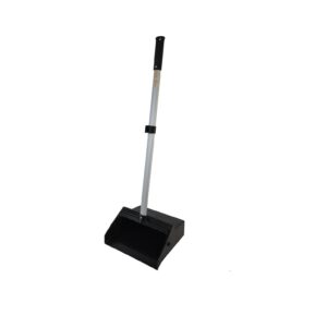 Black Lobby Dust Pan with Aluminum Handle