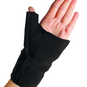 Thermoskin Wrist Brace with Thumb Splint, Black, Right