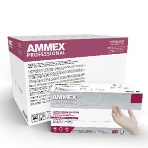 AMMEX Professional Ivory Latex Exam Powder Free Disposable Gloves (Case of 1000)