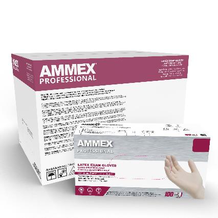 AMMEX Professional Ivory Latex Exam Powder Free Disposable Gloves (Case of 1000)