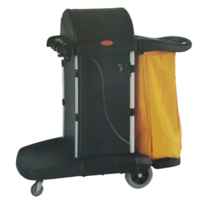 Janitor cart with bag and lock