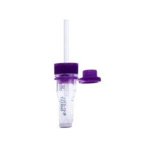 Safe-T-Fill® Capillary Blood Collection Tube Whole Blood Tube K2 EDTA Additive 1.1 mm Diameter 125 µL Purple Pierceable Attached Cap Plastic Tube